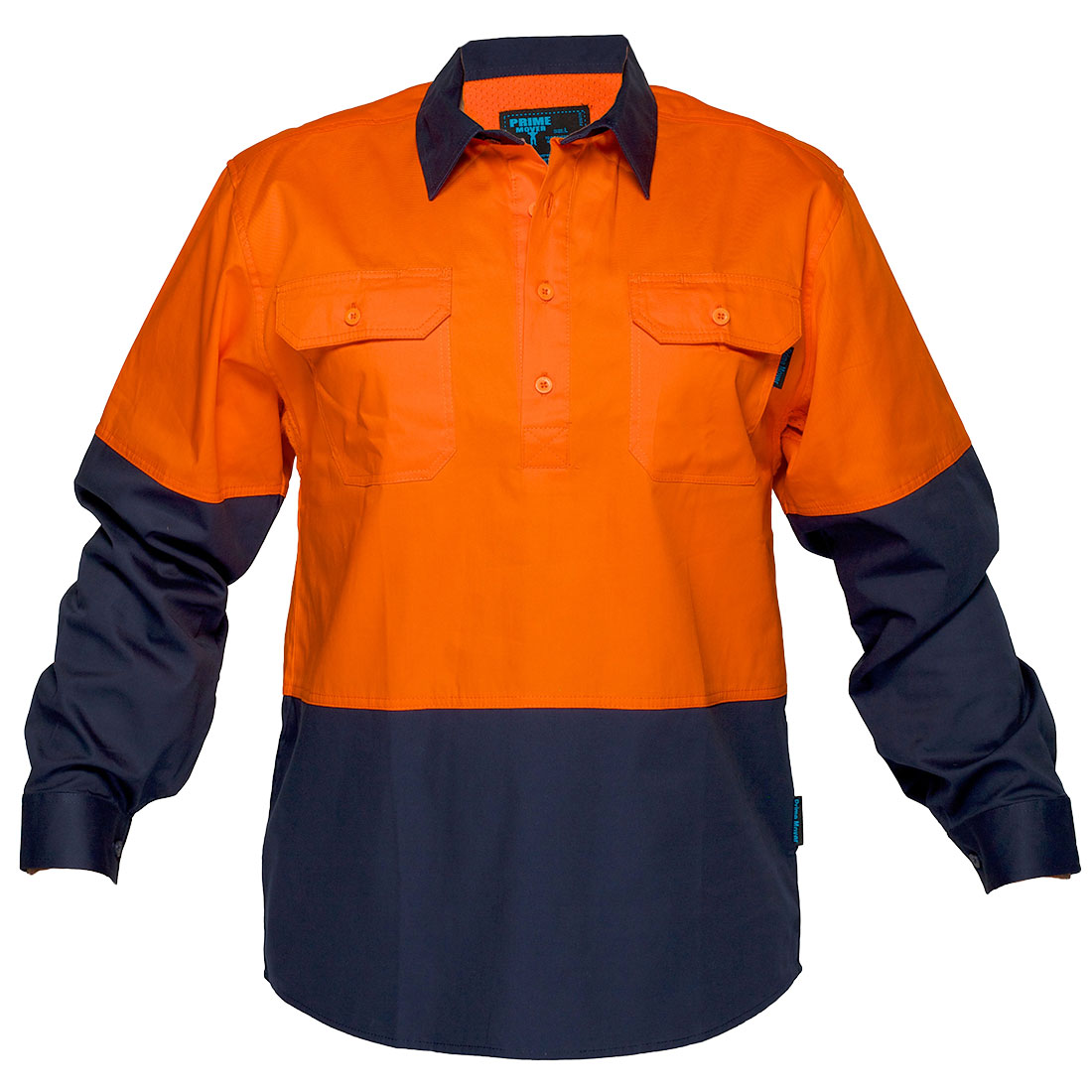 Hi-Vis Two Tone Lightweight Long Sleeve Closed Front Shirt