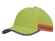 Hi Vis Cap with Reflective Tape in Highviz Green
