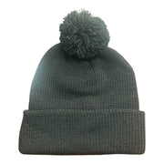 6 SEAM KNITTED BEANIE W/- POM POM in Black
