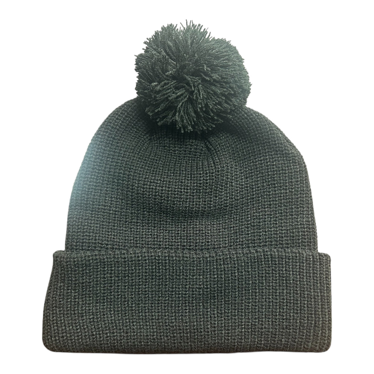 6 SEAM KNITTED BEANIE W/- POM POM in Black