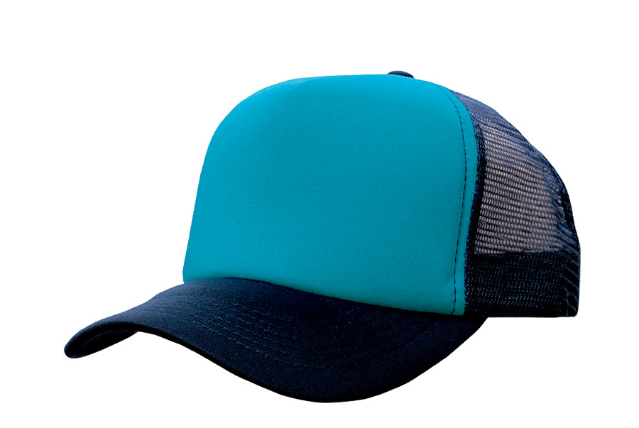 Truckers Mesh Cap in Cyan/Navy