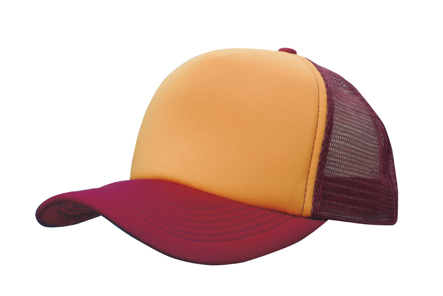 Truckers Mesh Cap in Gold/Maroon
