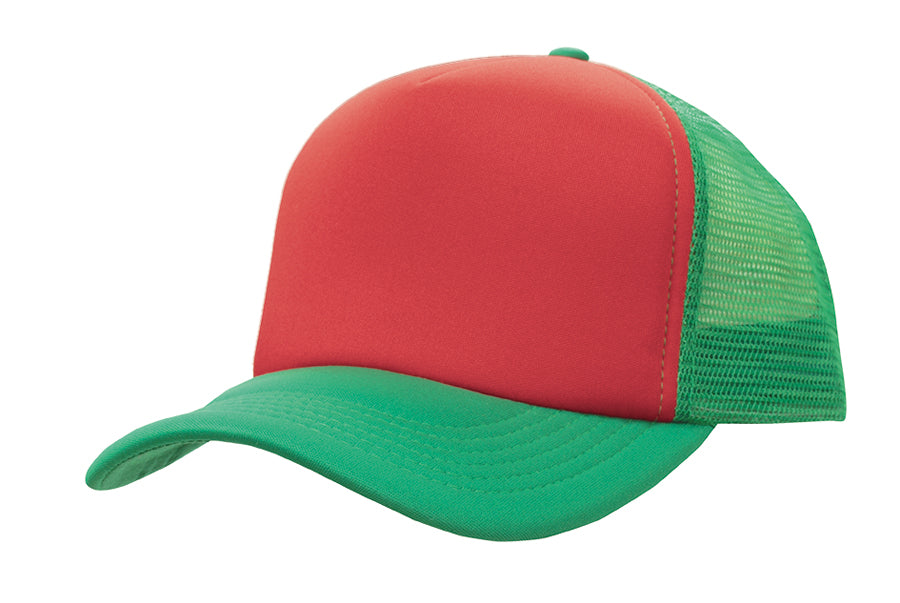 Truckers Mesh Cap in Red/Emerald