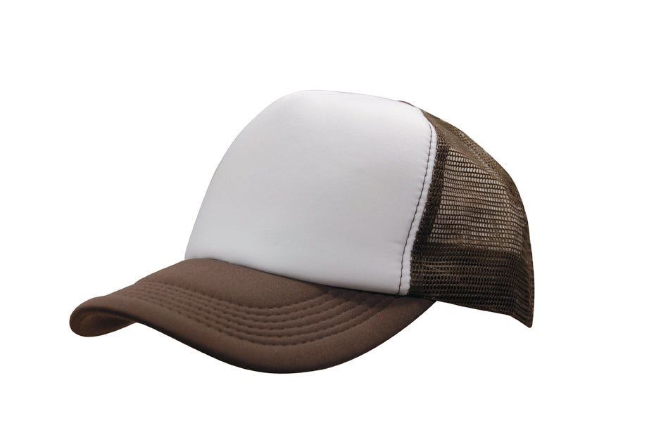 Truckers Mesh Cap in White/Brown