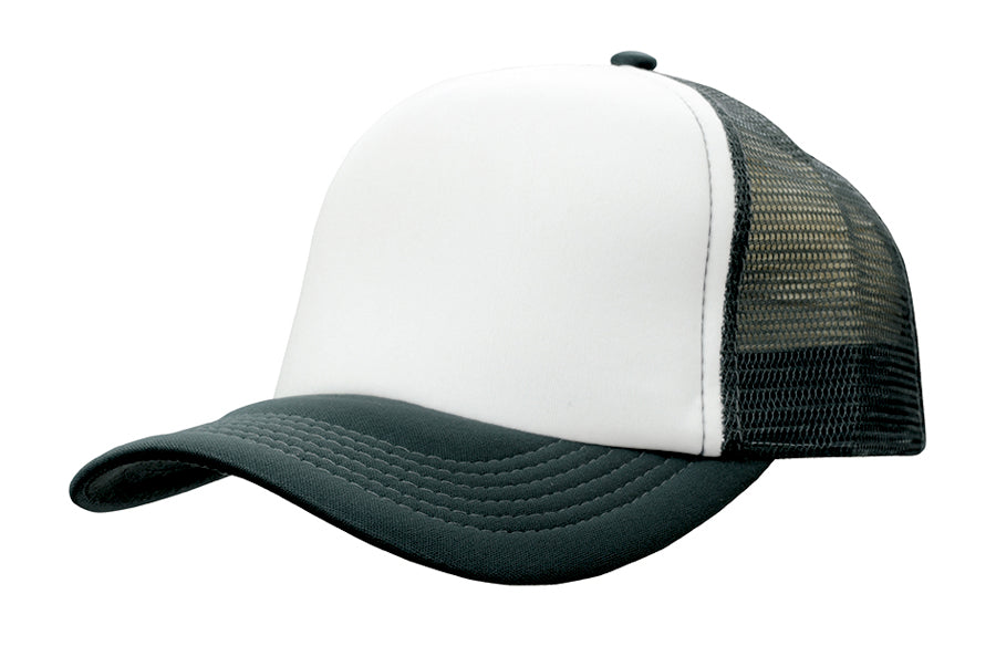 Truckers Mesh Cap in White/Charcoal