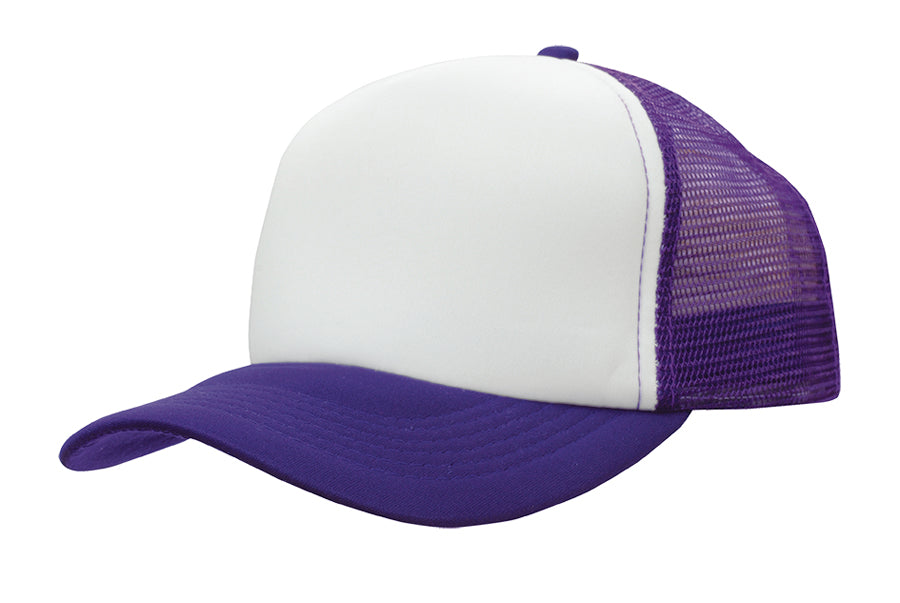 Truckers Mesh Cap in White/Purple