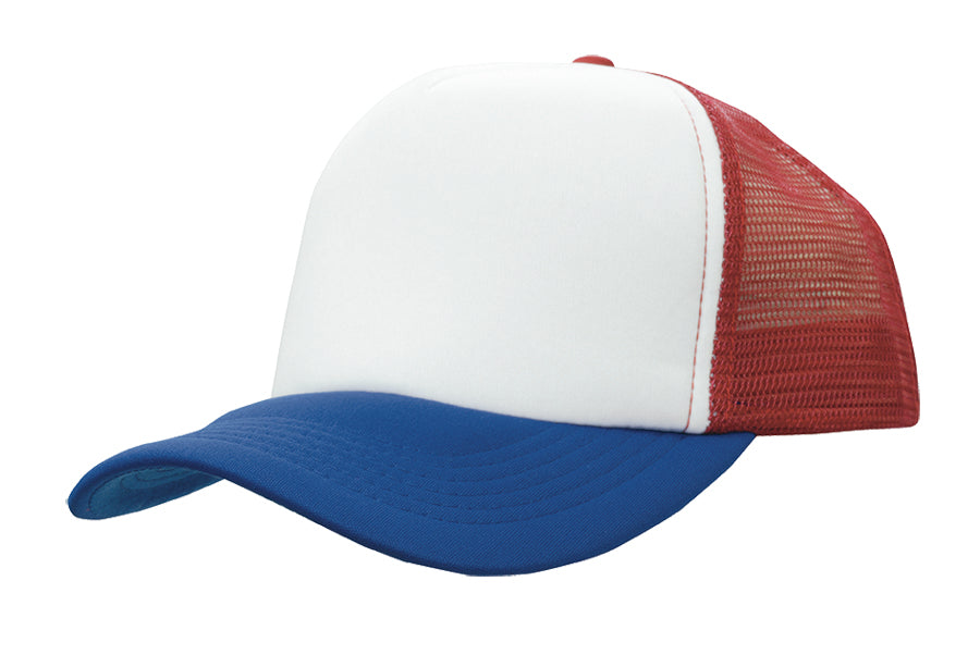 Truckers Mesh Cap in White/Red/Royal