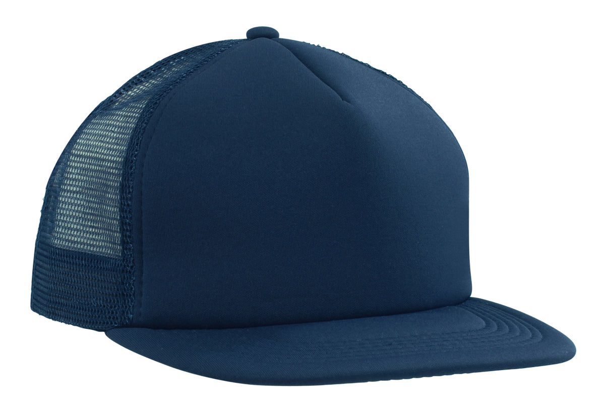Trucker Mesh Cap With Flat Peak in Navy