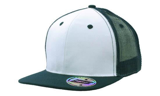 Premium American Twill with Snap Back Pro Sticker in White/Navy