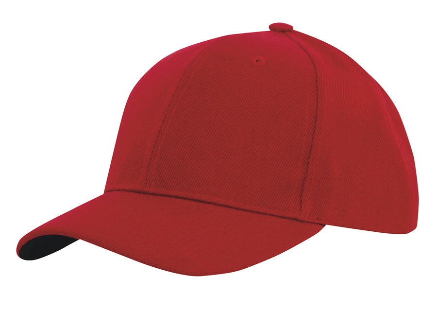 Premium American Twill with Contrast Peak Under in Red/Black