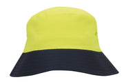 Luminescent Safety Bucket Hat in Hiviz Green/Navy