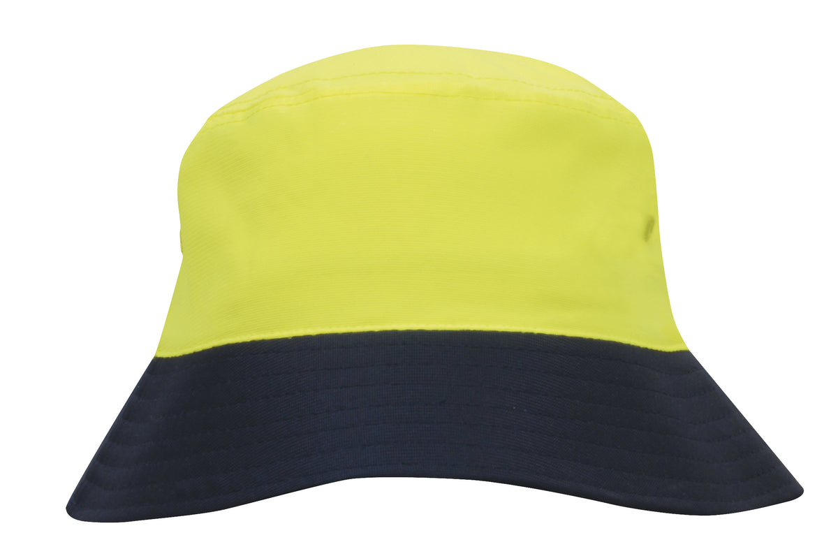 Luminescent Safety Bucket Hat in Hiviz Green/Navy