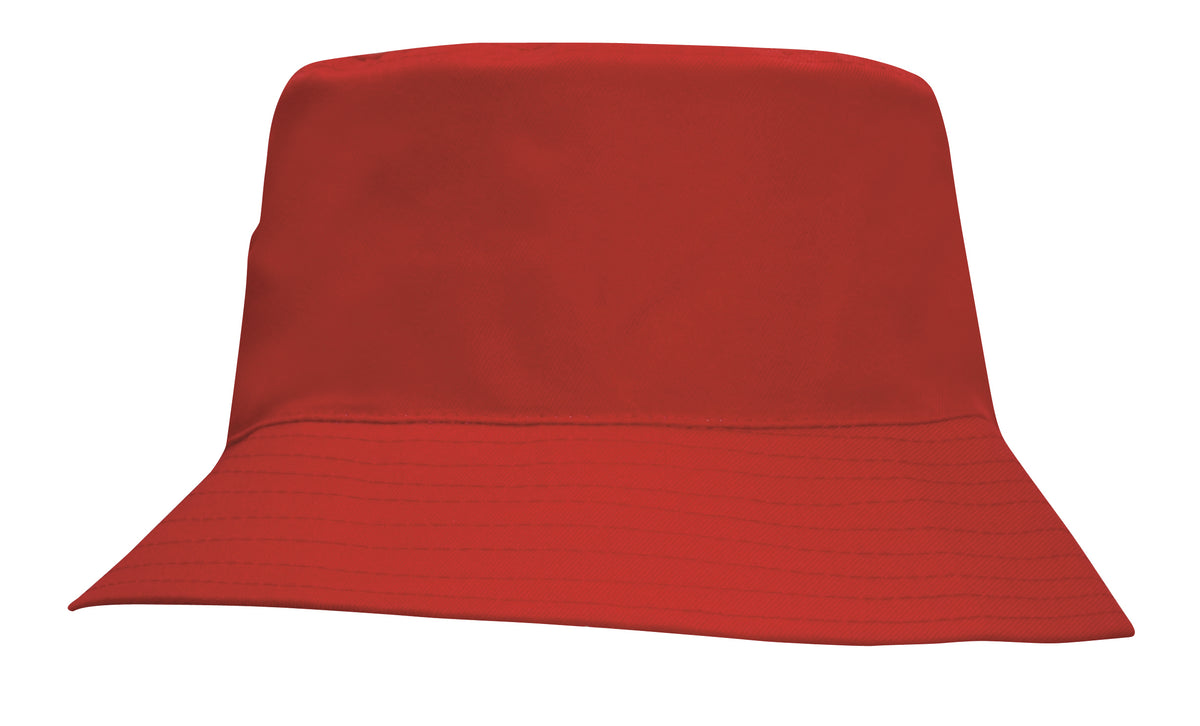 Breathable Poly Twill Infants Bucket Hat in Red