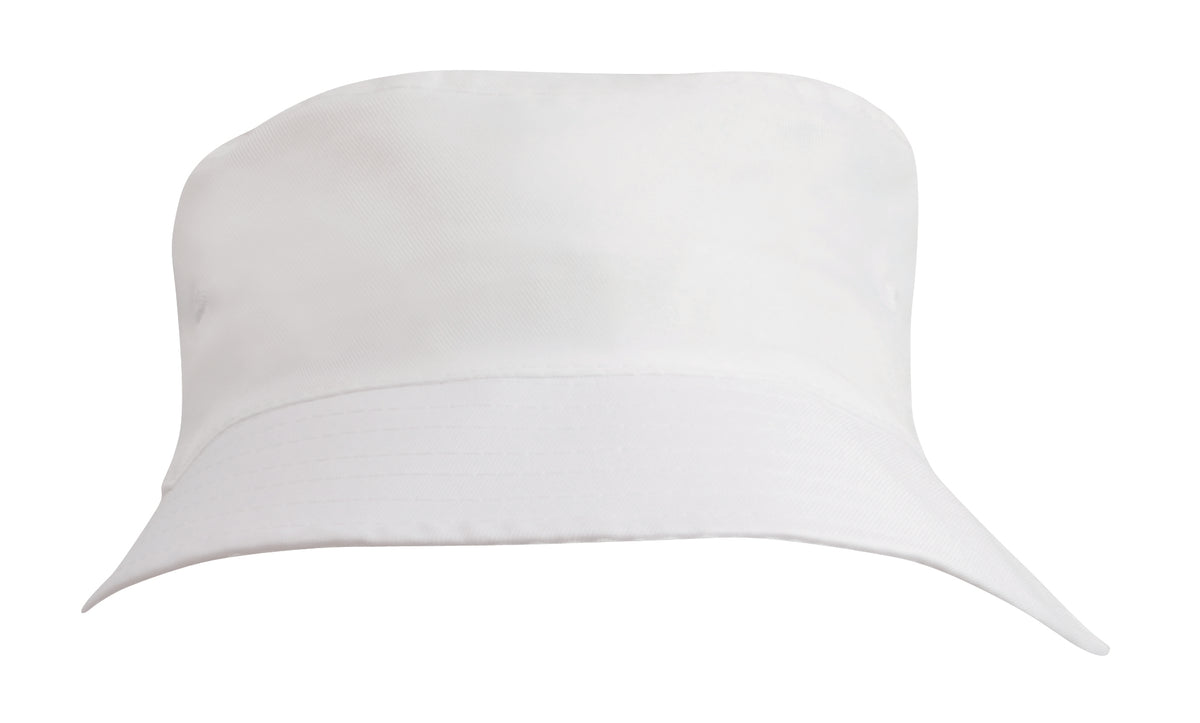 Breathable Poly Twill Infants Bucket Hat in White