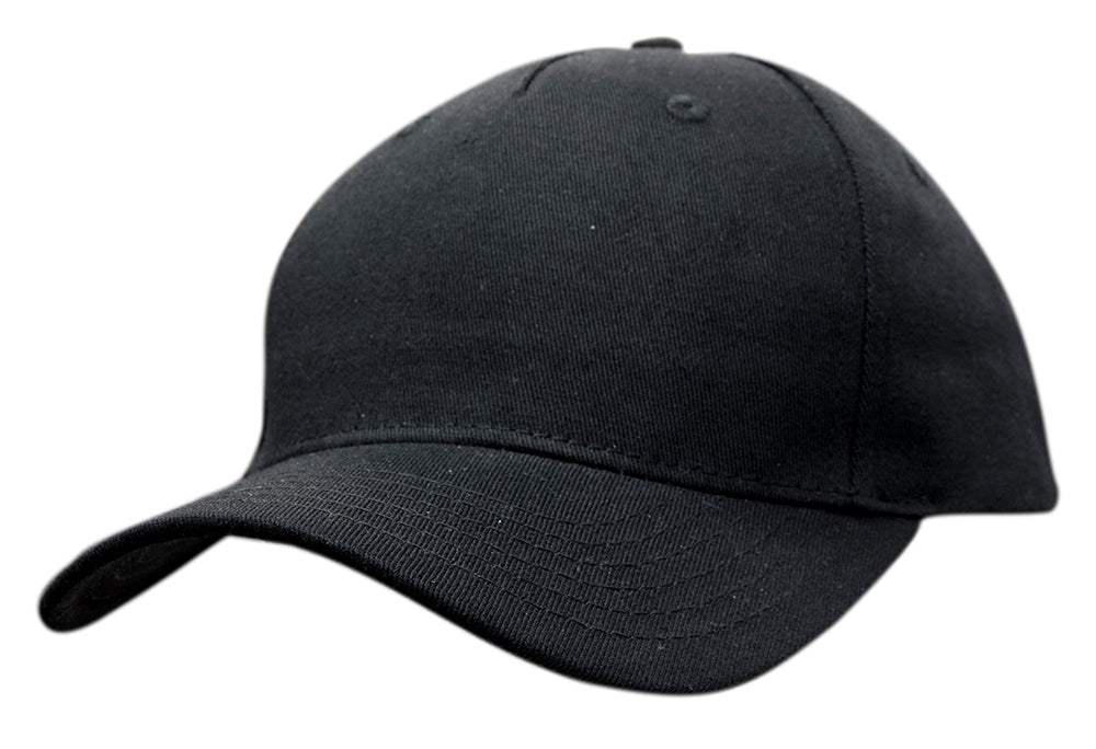 Cotton Twill Cap with Buckle in Black