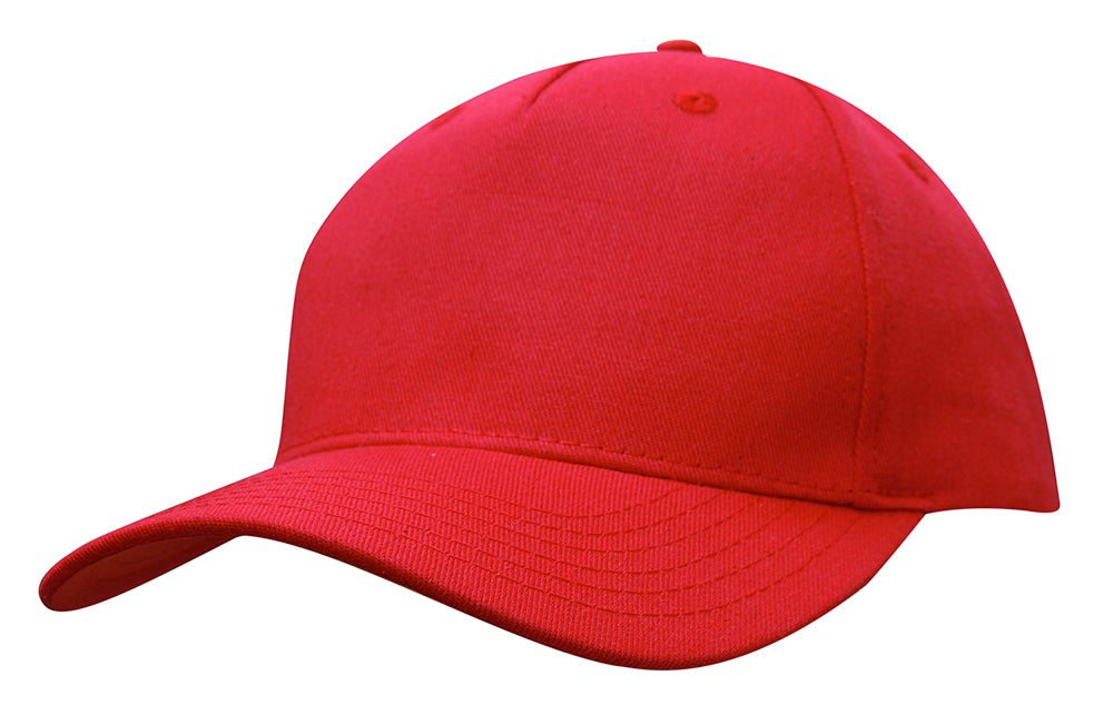 Cotton Twill Cap with Buckle in Red
