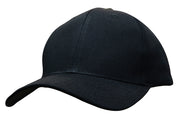 Cotton Twill Cap with Buckle in Black