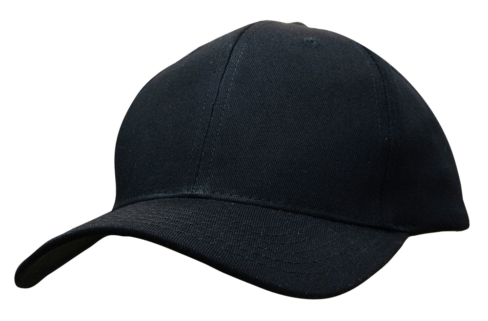 Cotton Twill Cap with Buckle in Black