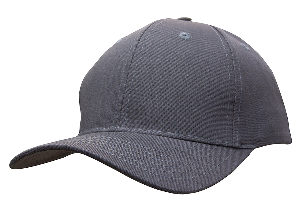 Cotton Twill Cap with Buckle in Charcoal