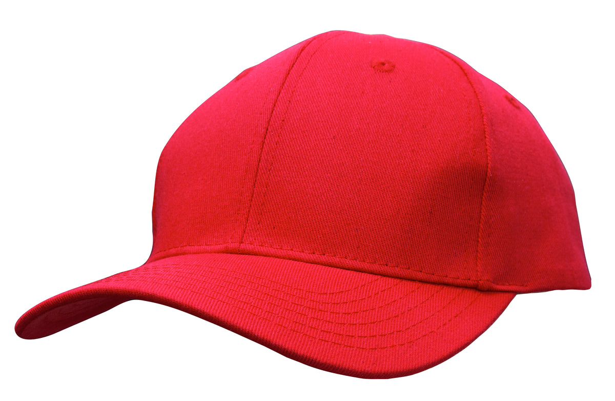 Cotton Twill Cap with Buckle in Red