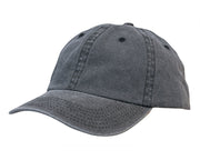 Enzyme Washed Pigment Dyed Cotton Twill Cap in Black