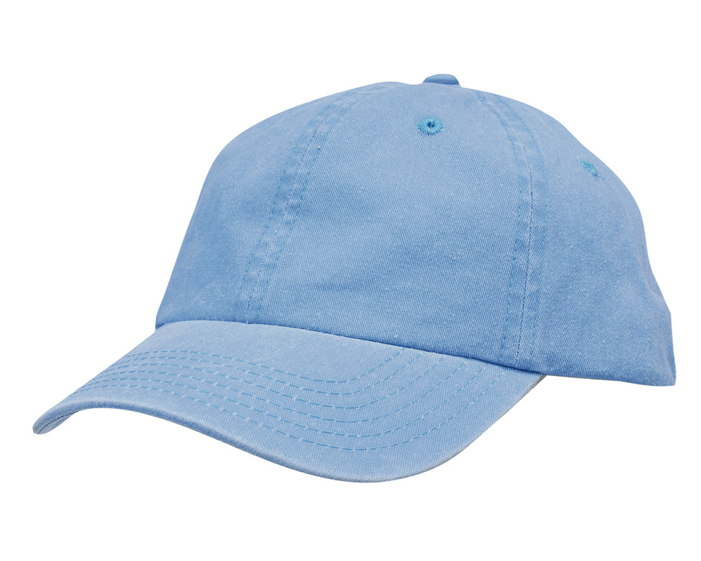 Enzyme Washed Pigment Dyed Cotton Twill Cap in Cyan