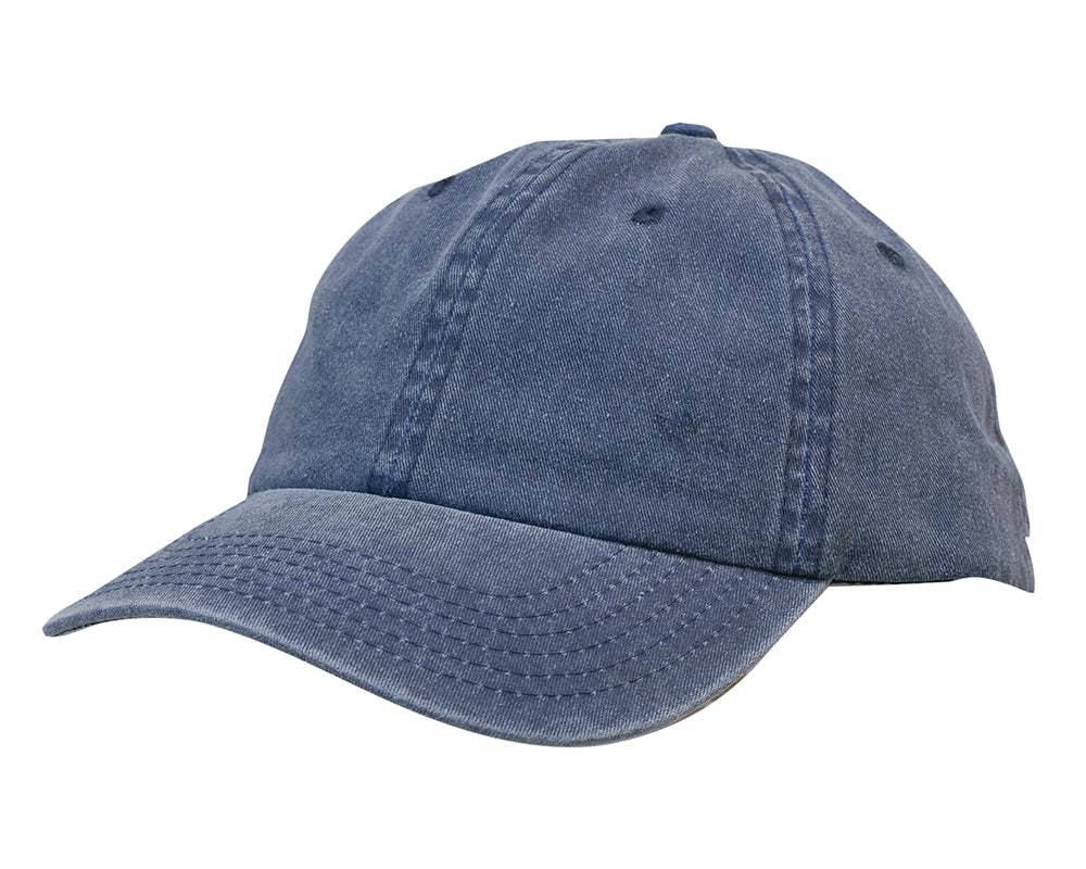 Enzyme Washed Pigment Dyed Cotton Twill Cap in Navy