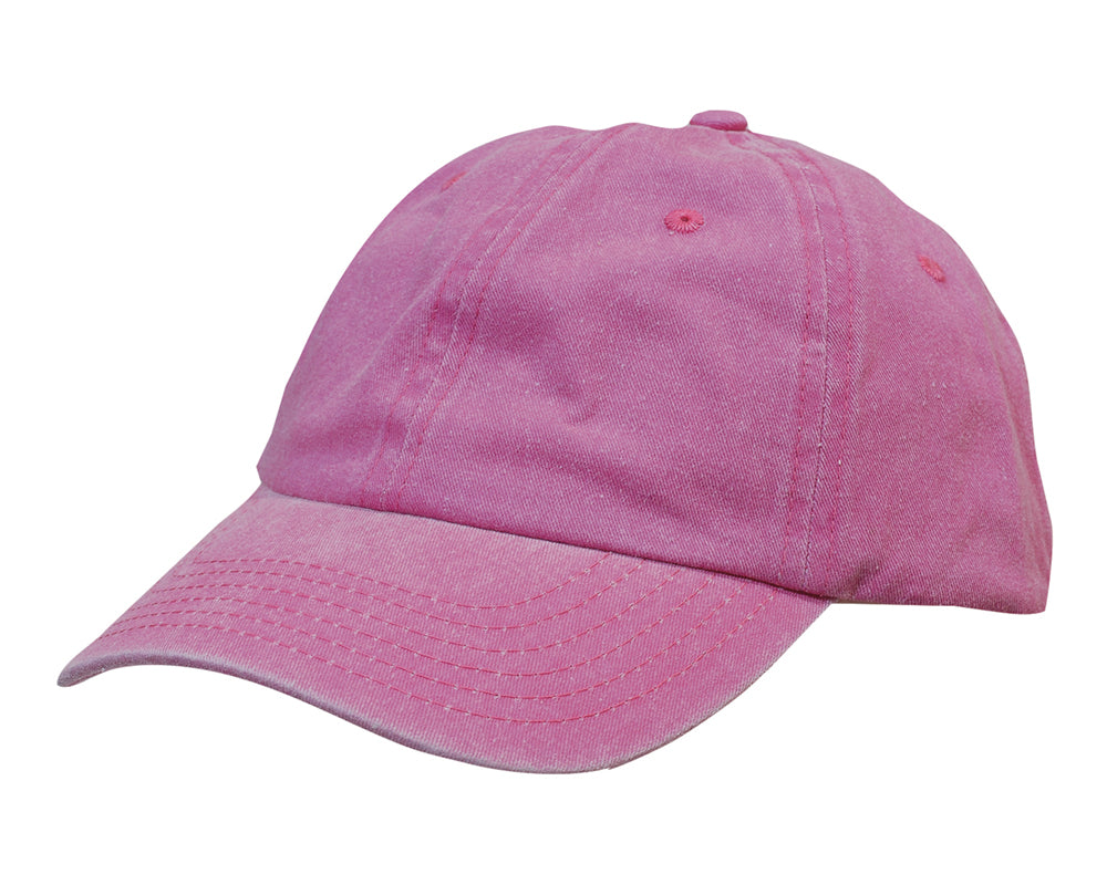 Enzyme Washed Pigment Dyed Cotton Twill Cap in Pink