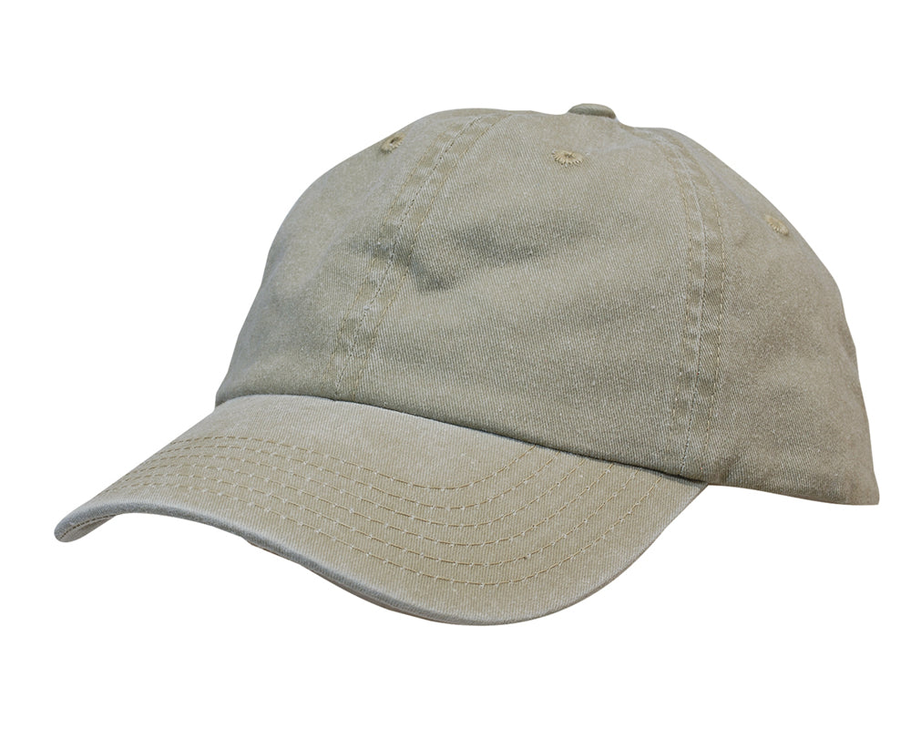 Enzyme Washed Pigment Dyed Cotton Twill Cap in Sandstone