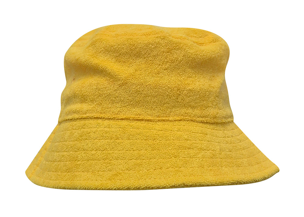 Terry Towelling Bucket Hat in Gold