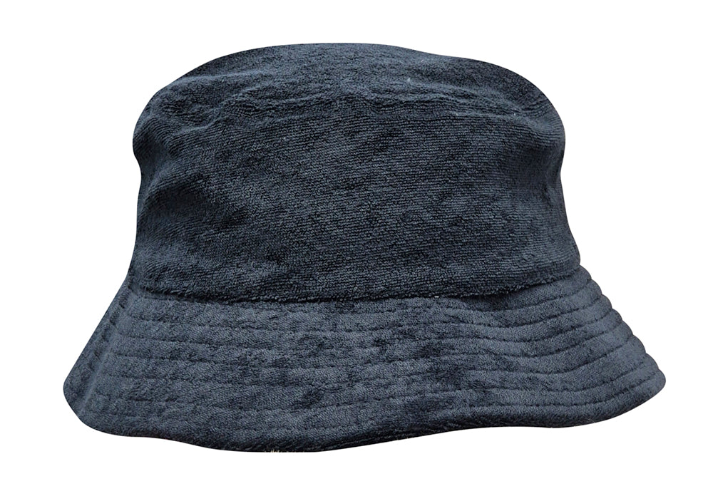 Terry Towelling Bucket Hat in Navy