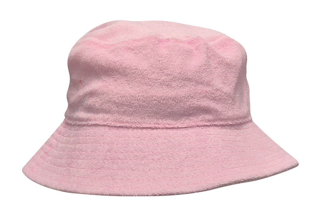 Terry Towelling Bucket Hat in Pink