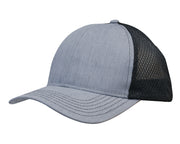 Light Brushed Poly Cotton Marle with honeycomb mesh in Grey/Black