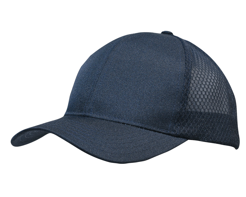 Breathable poly twill with honeycomb mesh in Navy