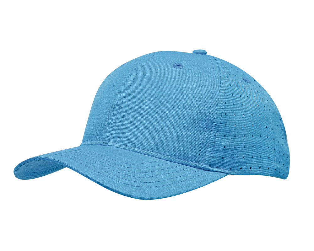 Breathable Poly Twill with circle perforations in Cyan