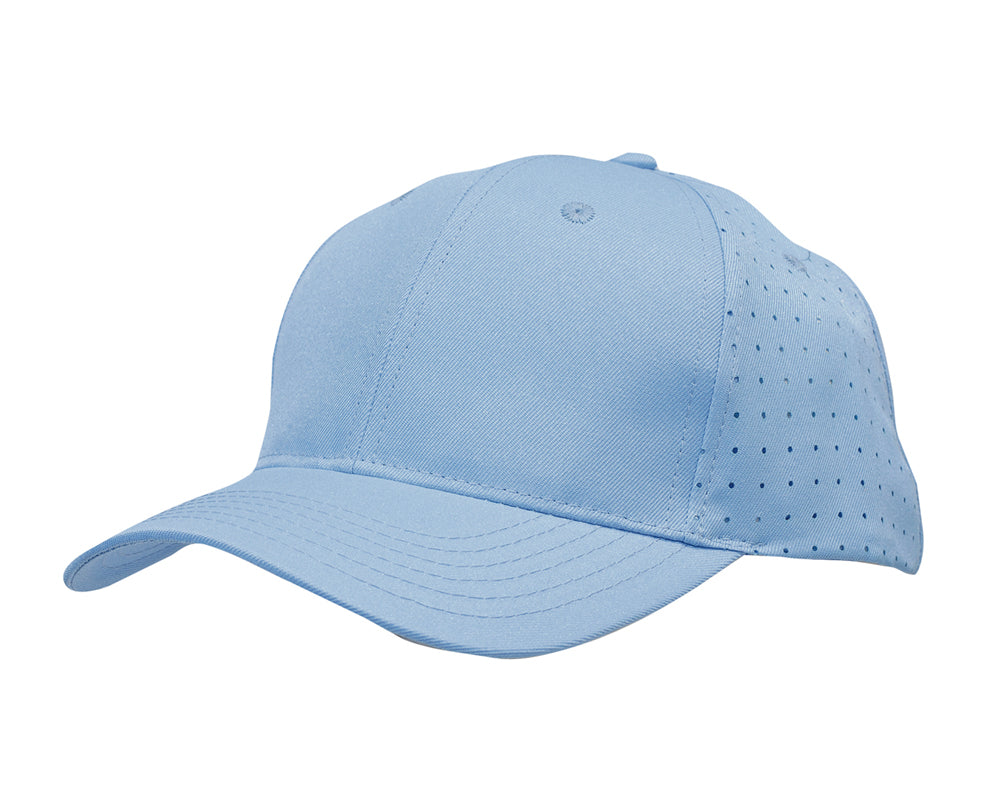 Breathable Poly Twill with circle perforations in Sky