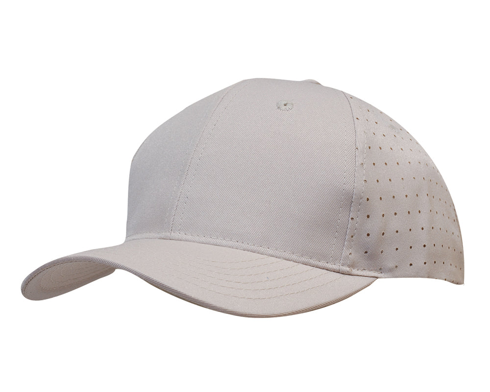Breathable Poly Twill with circle perforations in Stone