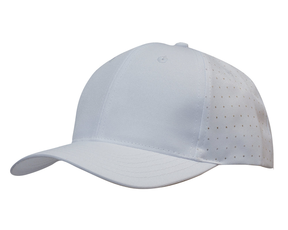 Breathable Poly Twill with circle perforations in White