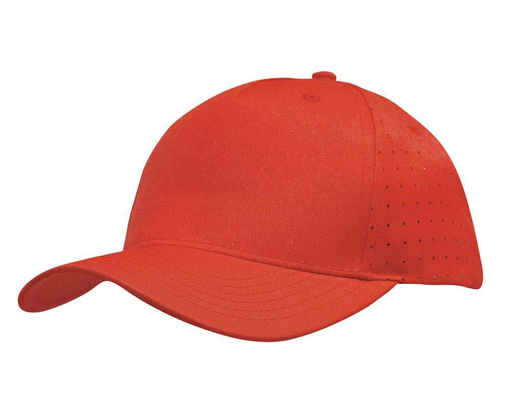 Breathable Poly Twill with circle perforations in Red