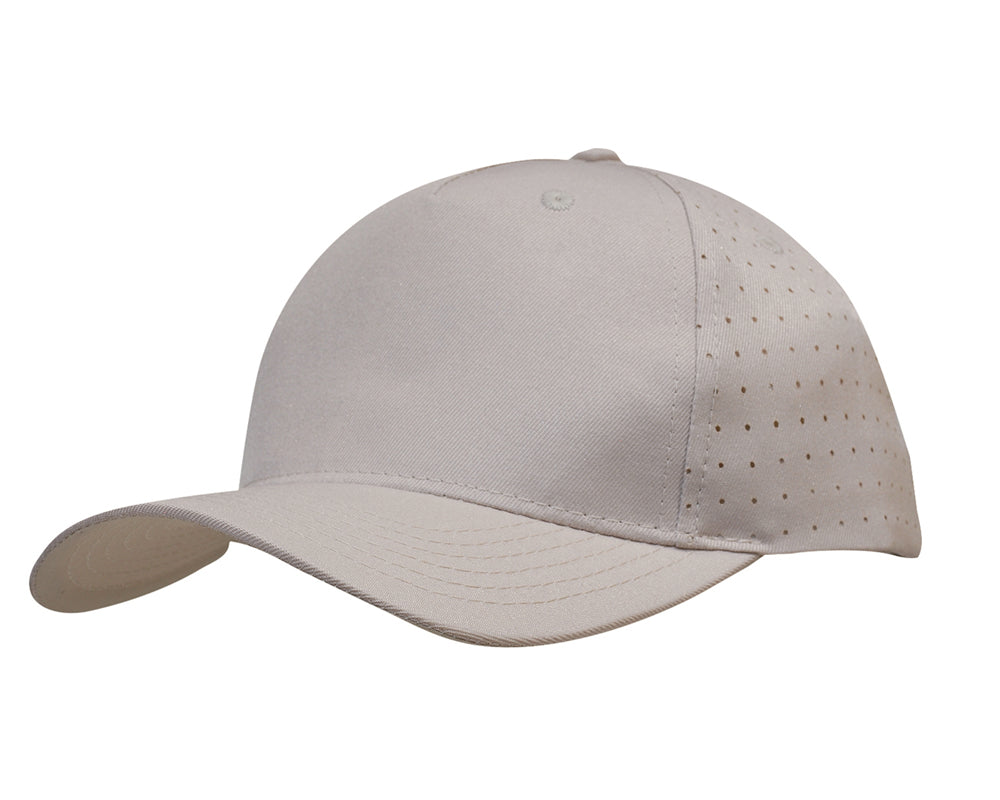 Breathable Poly Twill with circle perforations in Sandstone