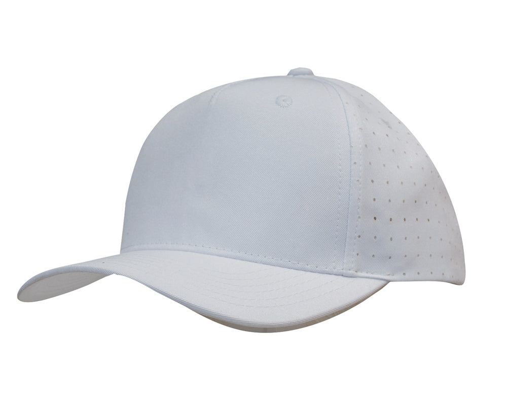 Breathable Poly Twill with circle perforations in White
