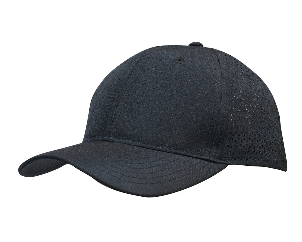 Sports Ripstop Twill with triangle perforations in Black
