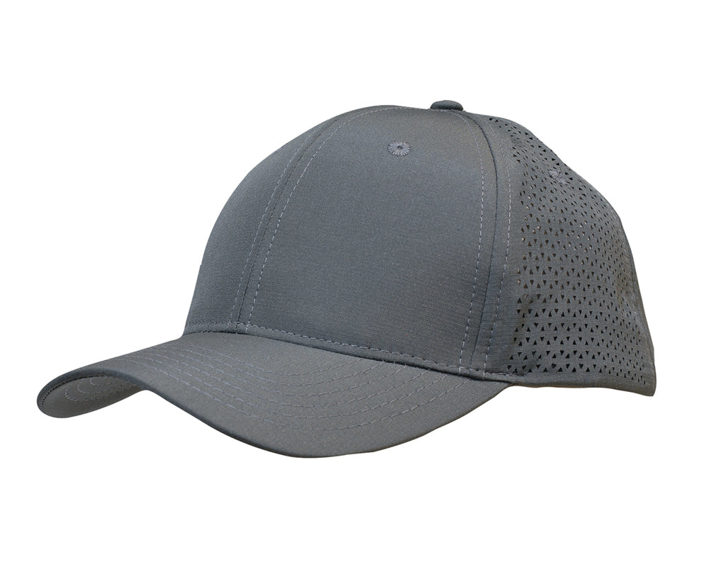 Sports Ripstop Twill with triangle perforations in Charcoal