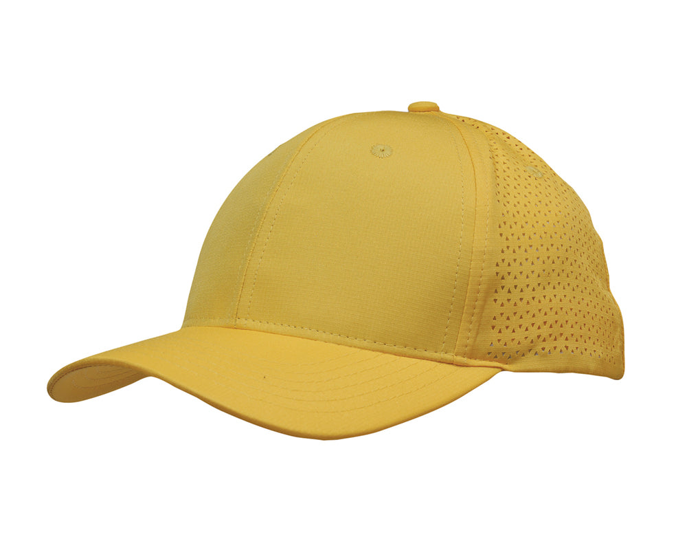 Sports Ripstop Twill with triangle perforations in Gold