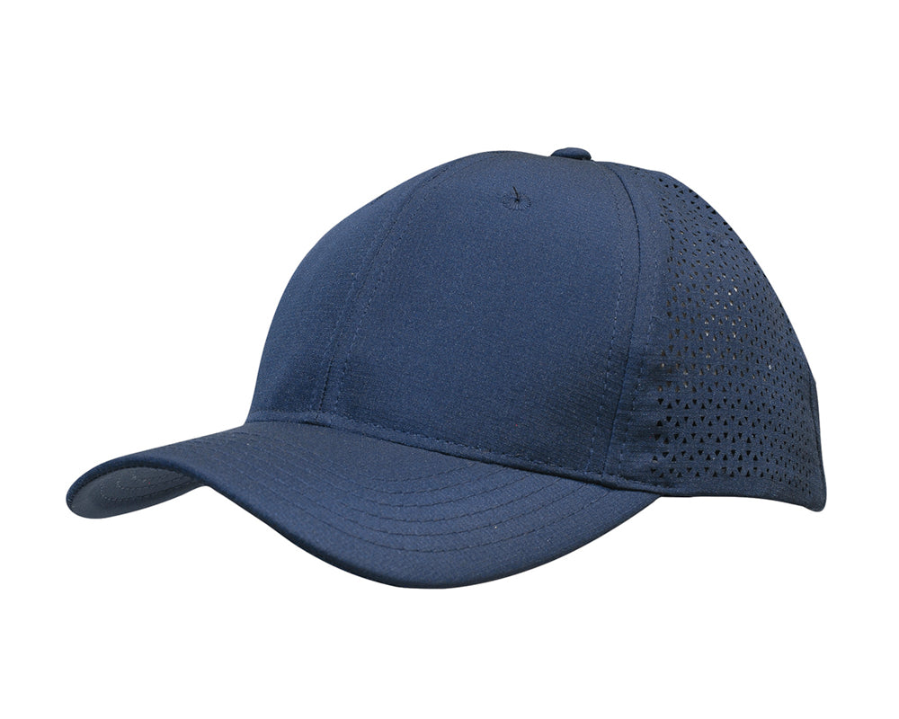 Sports Ripstop Twill with triangle perforations in Navy