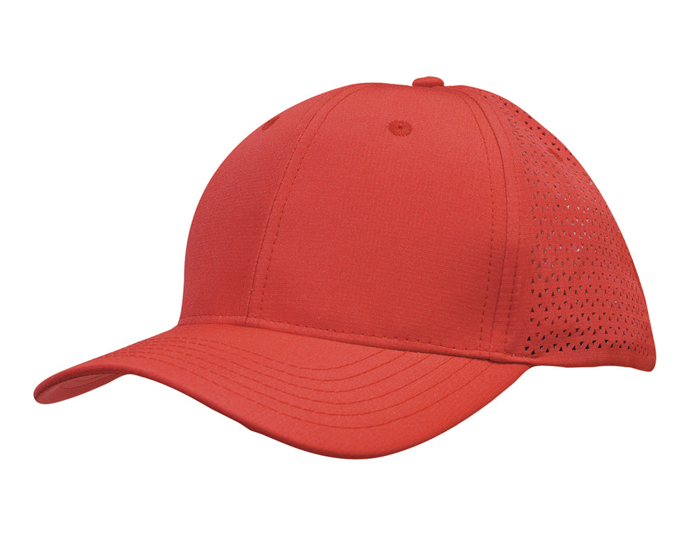 Sports Ripstop Twill with triangle perforations in Red