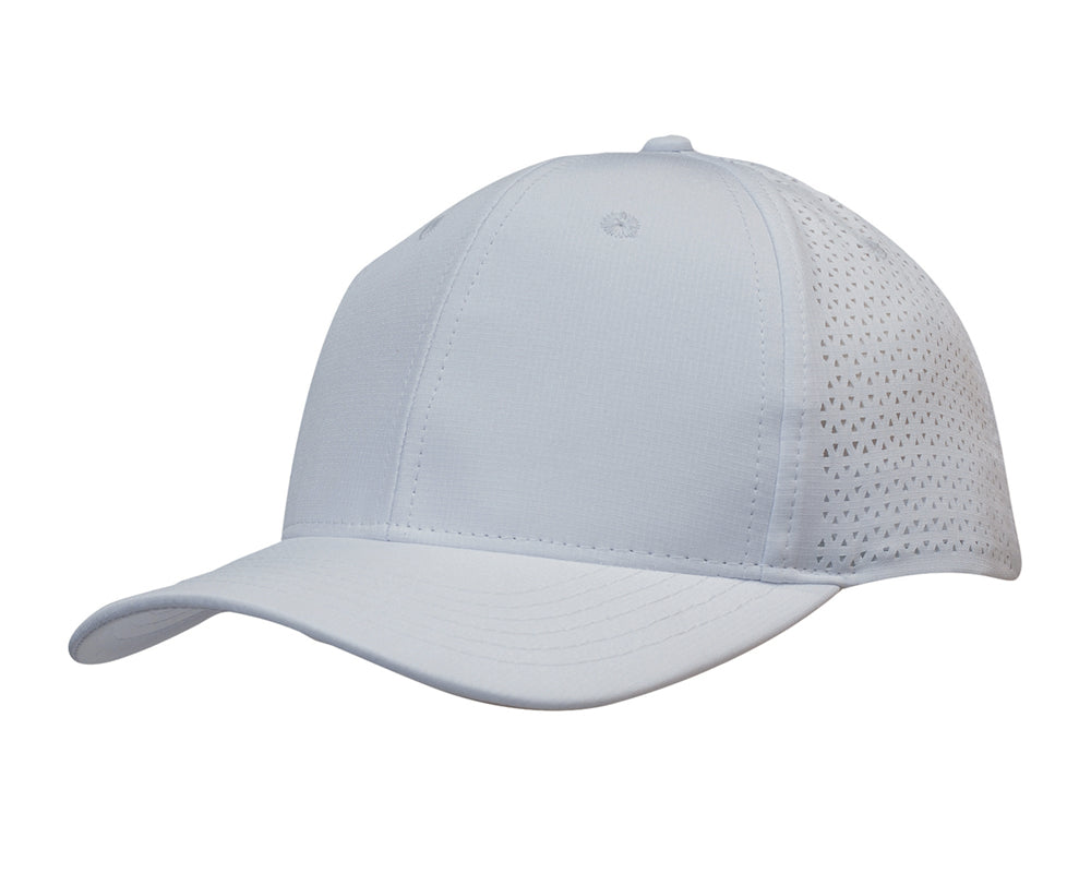 Sports Ripstop Twill with triangle perforations in White