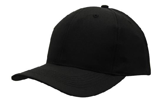 Recycled Breathable Poly Twill Cap in Black