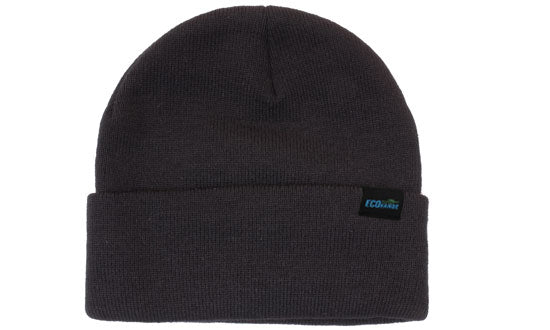 Recycled Roll Up Beanie in Black