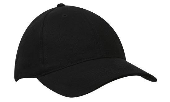 Organic Brushed Heavy Cotton Cap in Black